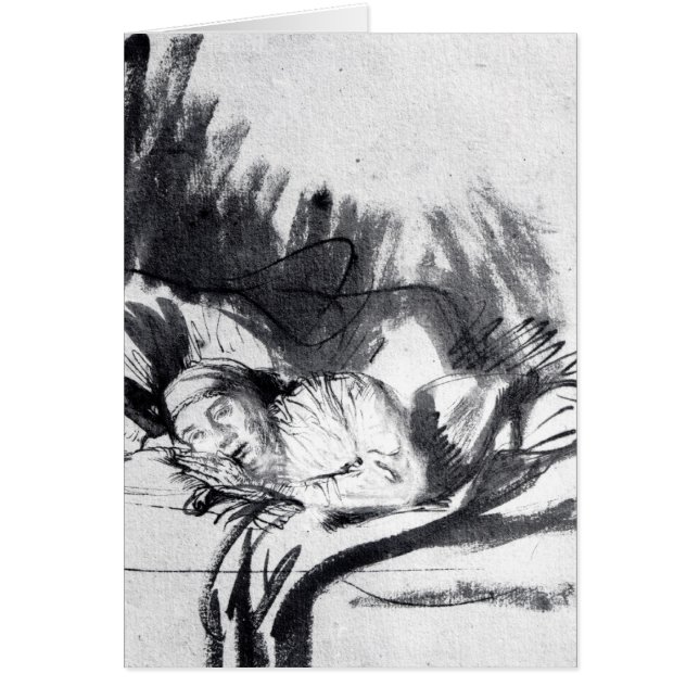 Femme malade dans un lit, peut-être Saskia (Devant)