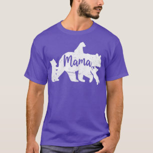 Femme Mama Bear avec 3 oursons, T-shirt de maman o