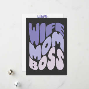 Femme, maman, patron Carte Fête des Mères