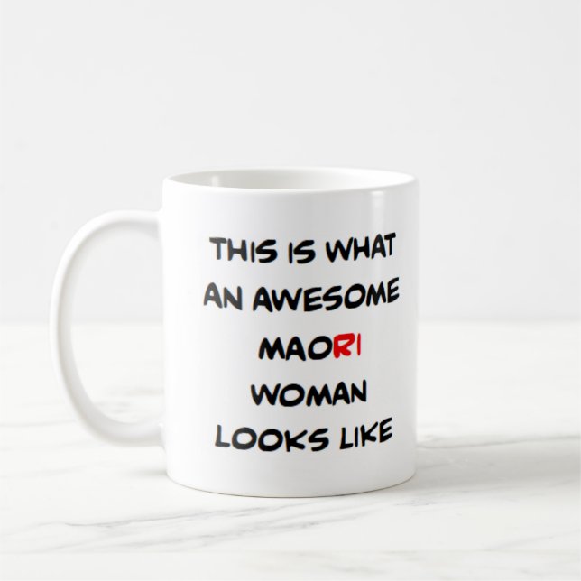 femme maorie, superbe mug à café (Gauche)