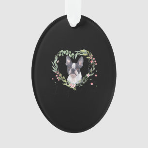 Femme mignonne Boston Terrier Maman Fleur Amoureux