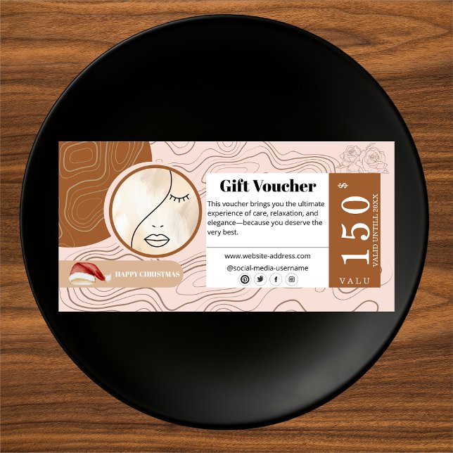 Femme moderne Beauty Face Logo Bon cadeau (Créateur téléchargé)