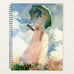 Femme Monet avec un parasol face à gauche