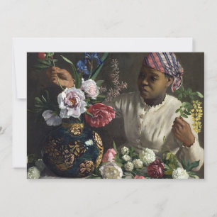 Femme noire avec des pivoines Fré dé ric Bazil