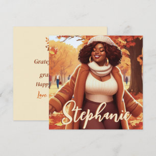 Femme Noire Courbe Chute Blisses Thanksgiving