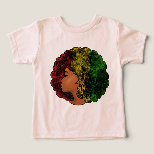 Femme noire rasta afro rouge jaune vert  (Design Recto)