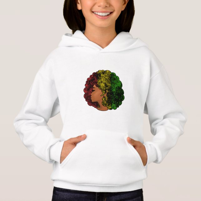 Femme noire rasta afro rouge jaune vert  (Devant)