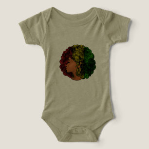 Femme noire rasta afro rouge jaune vert 