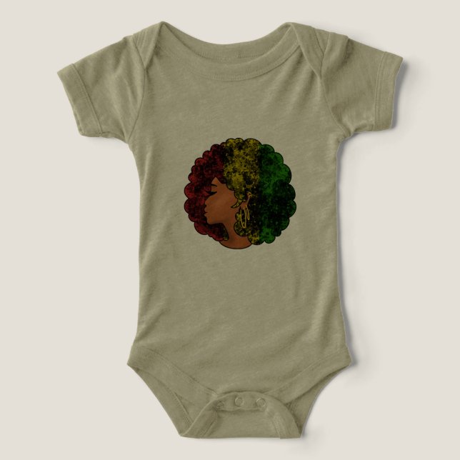 Femme noire rasta afro rouge jaune vert  (Design Recto)