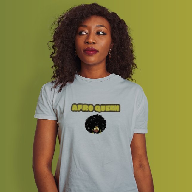 Femme noire - Reine Afro, T-shirt gris (Afro Queen Is Seen)