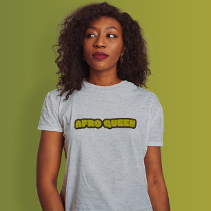Femme noire - Reine Afro, T-shirt gris