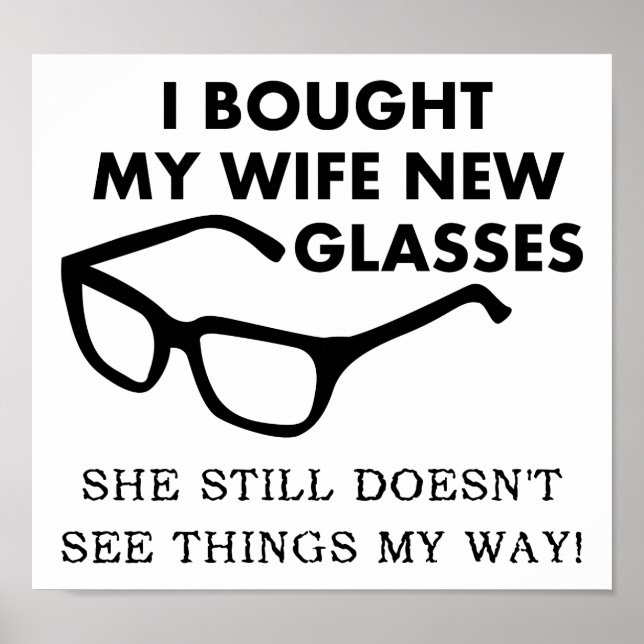 Femme Nouvelles Lunettes Affiche Drôle (Devant)