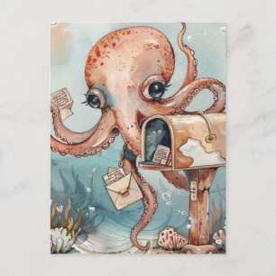 Femme Octopus Obtenir la carte postale
