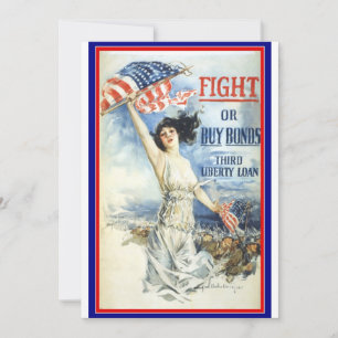 Femme patriotique vintage avec affiche d'art du dr