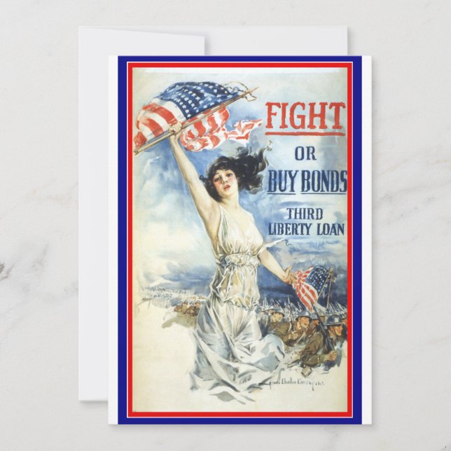 Femme patriotique vintage avec affiche d'art du dr (Devant)