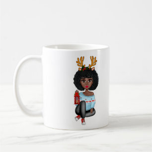 Femme personnalisée de couleur de Noël café Mug