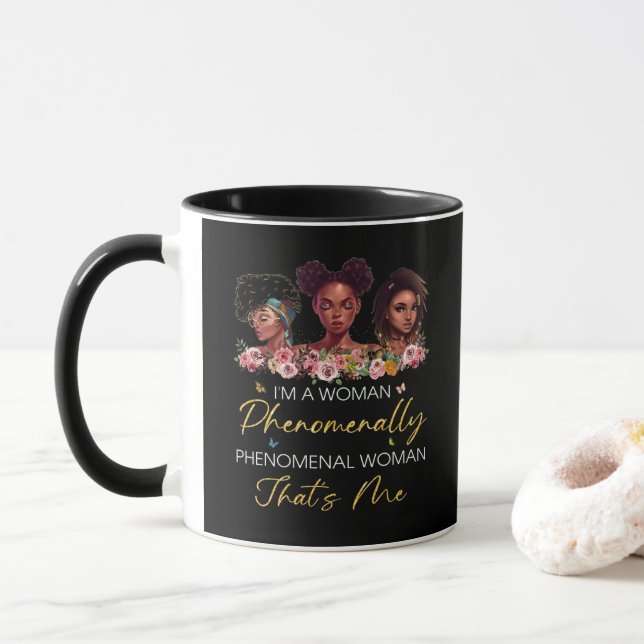 Femme phénoménale Mug noir et blanc (Avec donut)