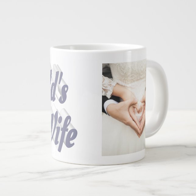 Femme Photo gris Giant Coffee Mug (Devant droit)