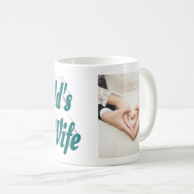 Femme Photo verte Café Mug (Devant droit)