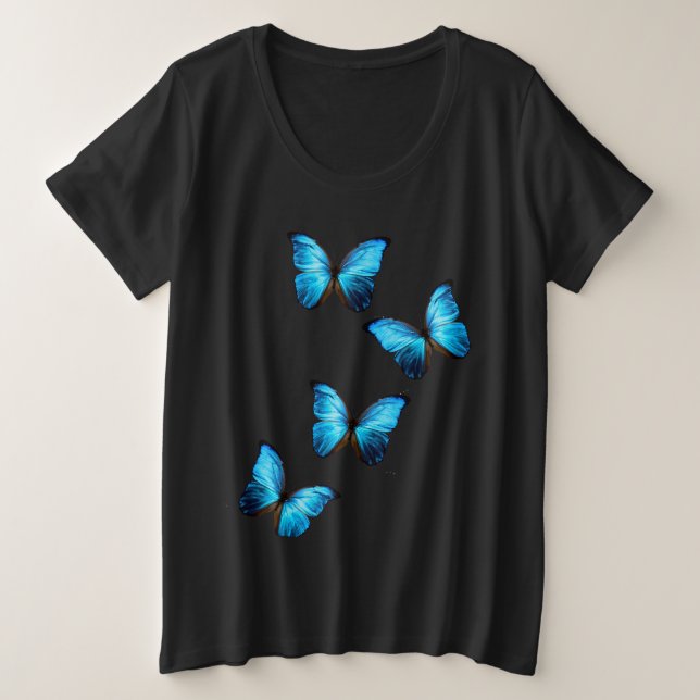 Femme Plus Taille Les Papillons Bleus (Design devant)