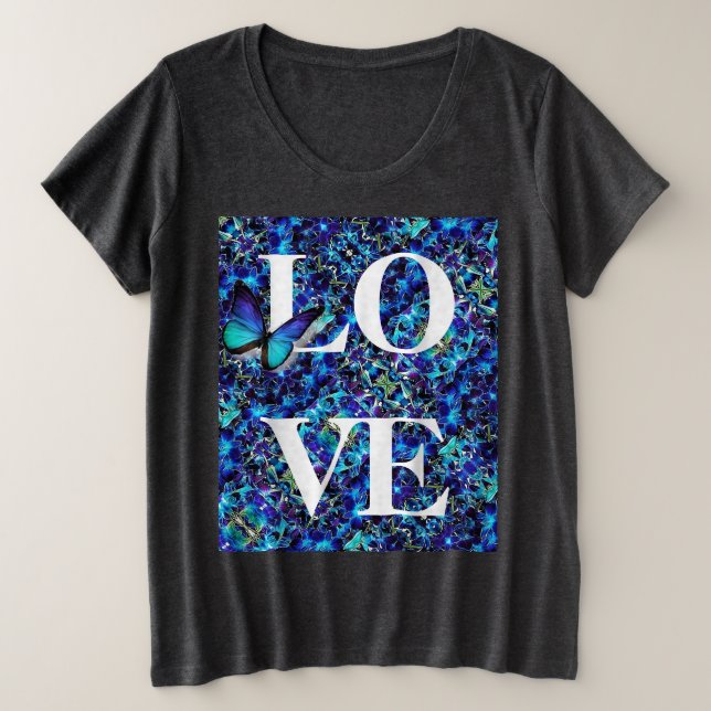 Femme Plus Taille Tee Butterfly Love (Design devant)