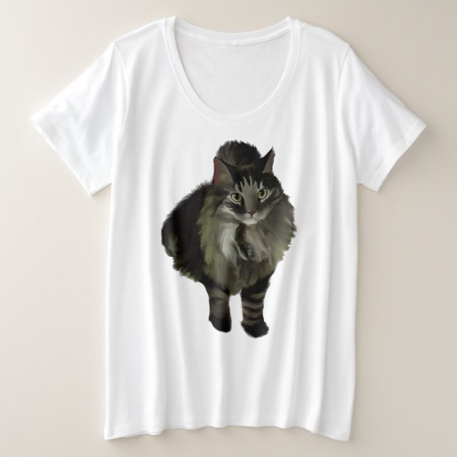 Femme Plus Taille Tee Maine Coon Cat (Design devant)