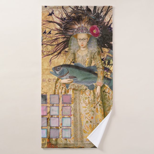 Femme Poissons Vintage Gothique Classique (Serviette de bain)