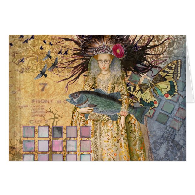 Femme Poissons Vintage Gothique Classique (Devant horizontal)