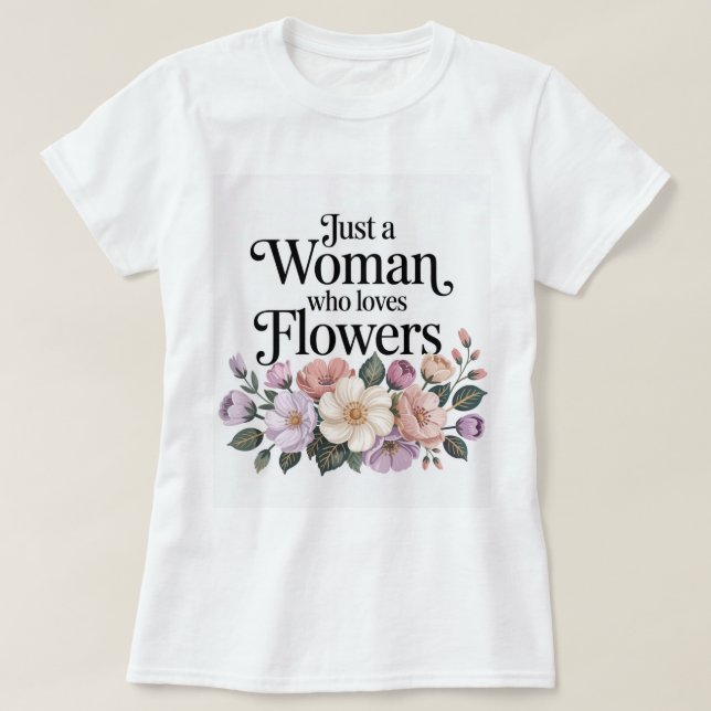 Femme qui aime les fleurs T-shirt blanc (Design devant)