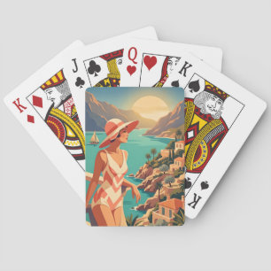 Femme Rétro Jeu de Cartes à Jouer Deck Art de Voya