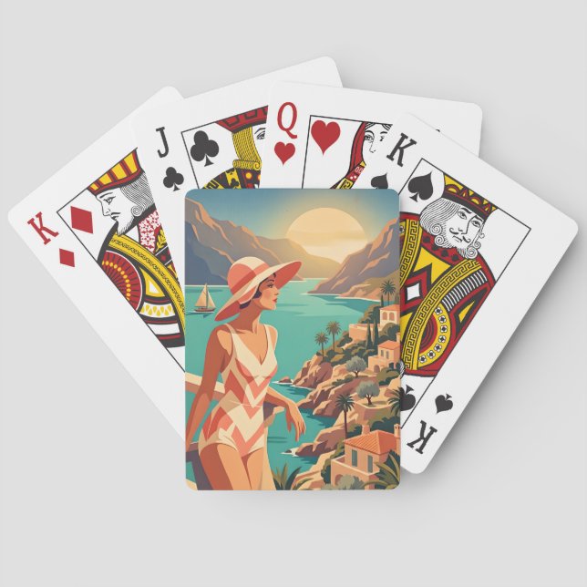 Femme Rétro Jeu de Cartes à Jouer Deck Art de Voya (dos)