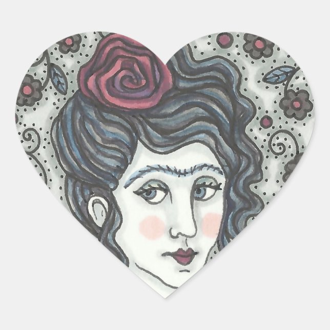 FEMME, ROSE GOTHIQUE STICKERS BILLETS BILLETS DE C (Devant)