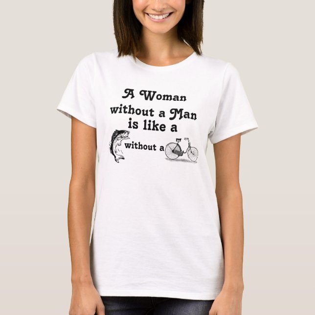 Femme sans T-shirt de citation d'homme (Devant)