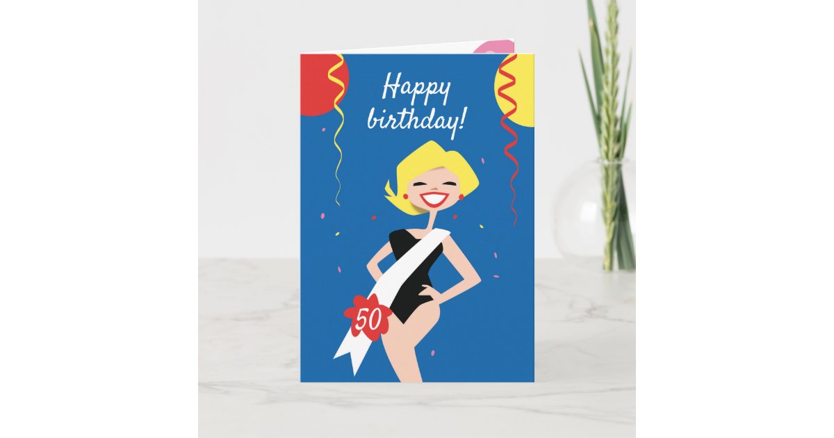 Femme Sexy De Carte D Anniversaire Avec Le Maillot Zazzle Fr