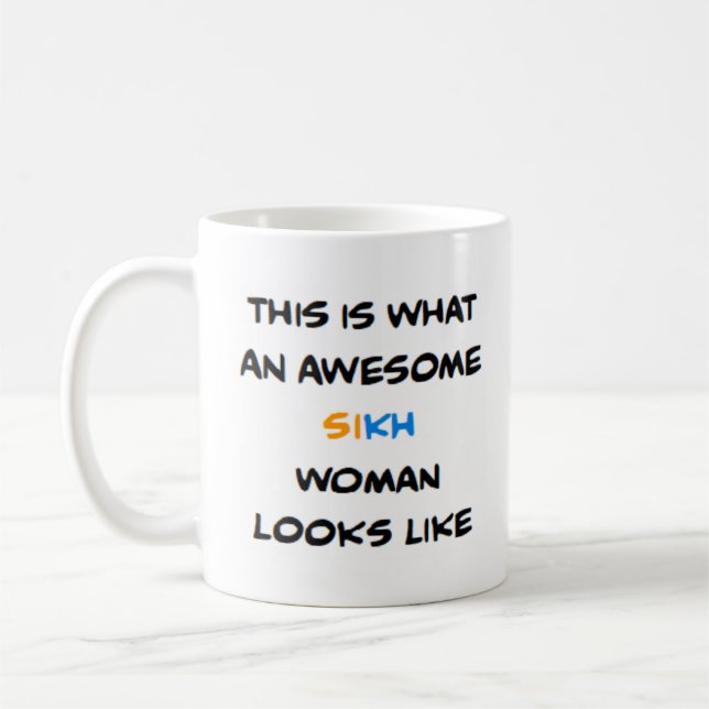 femme sikh, superbe tasse à café (Gauche)