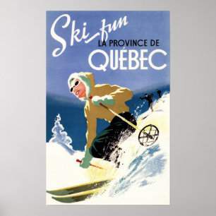 Femme Skiing - Poster anglais et français