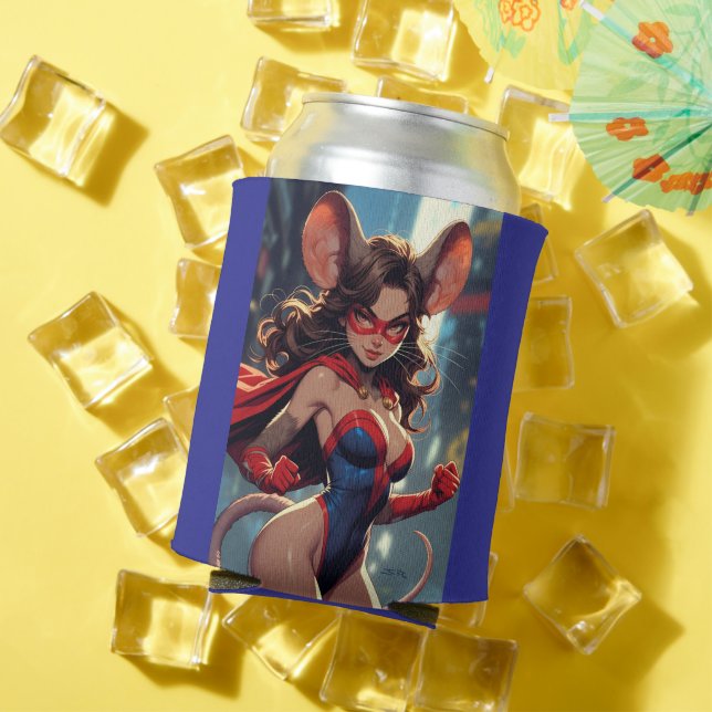 Femme SuperMouse glacière bleue (Été in situ)