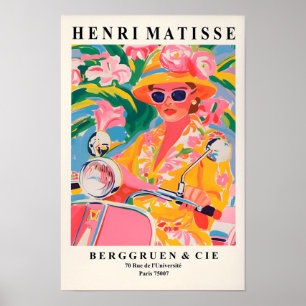 Femme sur un Vespa, Décoration Maximaliste, Impres