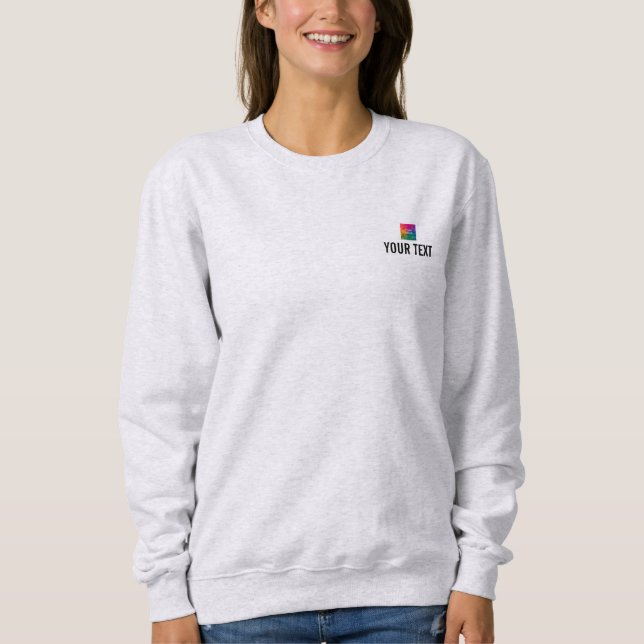 Femme Sweatshirt Ash Grey Ajouter Un Texte D'Image (Devant)
