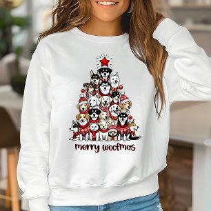 Femme Sweatshirt de Noël Chien Mama Woofmas