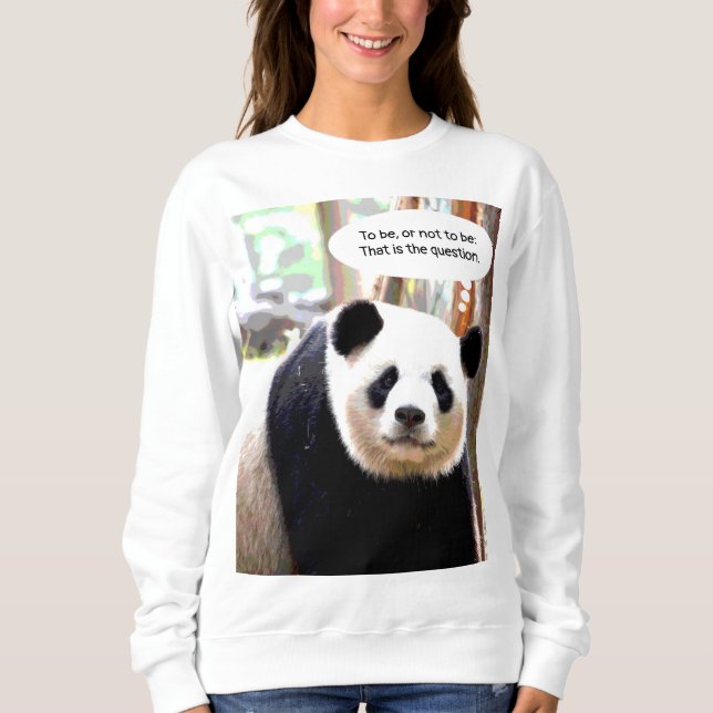 Femme Sweatshirt Shakespeare Citation Panda Bear (Devant)