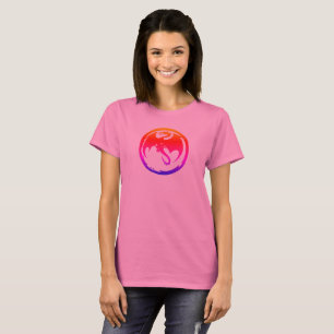 Femme T-shirt rose Dragon Néon
