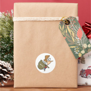 Femme transportant des autocollants