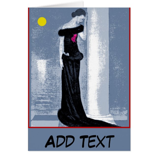 Femme triste vintage en robe (Devant)