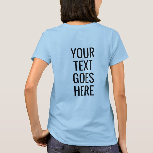 Femme TShirts arrière Imprimer Modèle bleu clair (Dos)