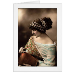 Femme victorienne cheveux en perles