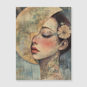 Femme Vintage Boho et demi-lune
