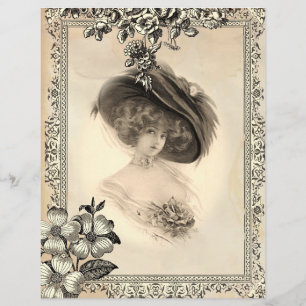 Femme vintage des années 1920 avec papier à scanda