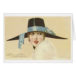 Femme vintage des années 1920 en Casquette noir,