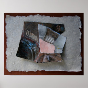 Femme visage, rayures, larmes Collage - Poster